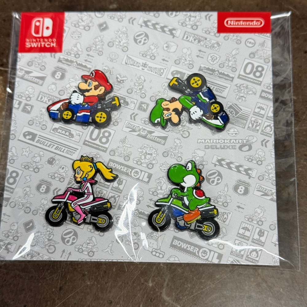 Nintendo Mario Kart 8 Deluxe Pin Set Multicolor Racing Video Game